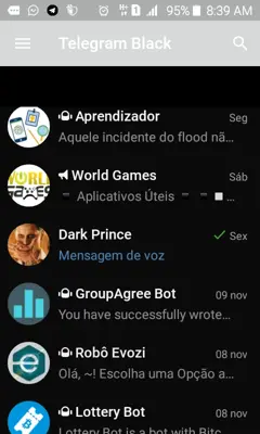 Telegram Black android App screenshot 6